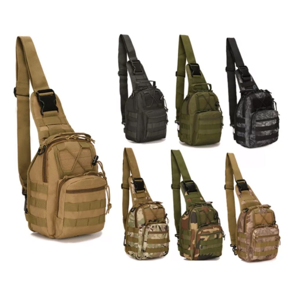 4 color Tactical Sling Bag Military MOLLE Crossbody Pack Chest Shoulder Backpack